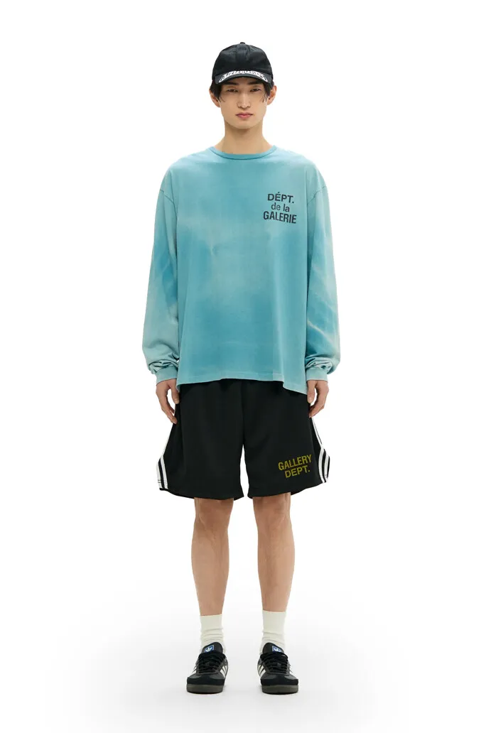 GALLERY DEPT. VENICE COURT SHORTS English mesh shorts Logo webbing wide-leg basketball shorts Black and white S-XL Original molding Loose wide-leg version American boys' first choice Breathable mesh fabric Superimposed soft material inside Comfortable and easy to match Custom-woven original consistent webbing/main mark/component wash mark Details are enlarged to follow